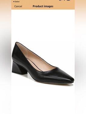 Franco sarto jessylyn black leather low heel pumps euc sz 8m